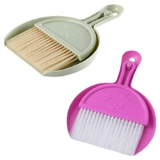 PEONIST 迷你桌面掃帚清潔用品2件組, 1套, 綠色, 深粉色