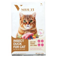 서울퍼피 전연령 고양이 V멀티 인섹트 건조사료, 1개, 1.2kg, 오리