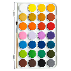 Pick&Home 便利固體水彩 + 畫筆套組, 28色