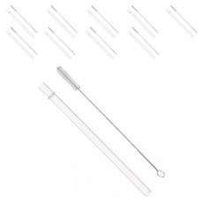 耐熱耐冷Tritan珍珠吸管 268mm 10入 + 清潔刷 10入 套組, 1套