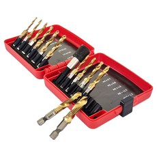 vavelop 螺旋攻牙鑽頭12種 + 六角柄連接桿套組, 1套