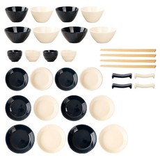 HappyJung 韓國 BANE 4人餐具 + 酒杯組 32p, 8種, 1套, 深海軍藍 + 奶油香草