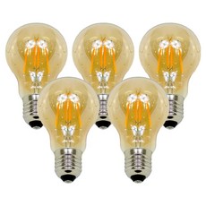 Ledison LED 2200K愛迪生燈泡 4W A60, 黃光色, 5個