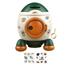 Pick&Home 可愛存錢筒 + 貼紙組, 綠色(房屋), 1套