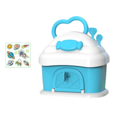 Pick&Home 可愛存錢筒 糖果屋 + 貼紙組, 1套, 藍色(小屋)