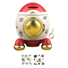 Pick&Home 可愛存錢筒 + 貼紙組, 粉金色(房屋), 1套