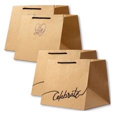 Studio 8 牛皮紙購物袋 2款 x 2入組, 1套, 混色