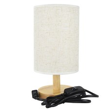 日式實木 圓筒大型 米白色 床頭檯燈 臥室燈具 簡約風