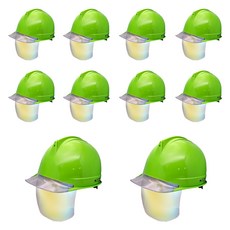 동명 고급형 투구형 투명창 골드보안경 안전모, 그린, 10개