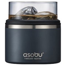 아소부 스테인레스 홀더 온더락 쿨러 위스키잔 스모크 311ml, 1개