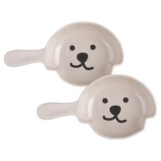 플라라 멍뭉이 손잡이 앞접시 FREE, 2개, 아이보리