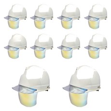 동명 고급형 투구형 투명창 골드보안경 안전모, 아이보리, 10개