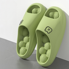 Levenraum指壓浴室拖鞋 防滑廁所拖鞋 成人用, 1組, 綠色