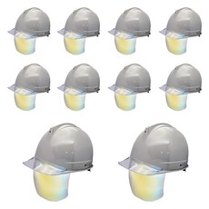 동명 고급형 투구형 투명창 골드보안경 안전모, 그레이, 10개