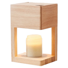 方塊實木融蠟燈 定時 + 調光, 原木色