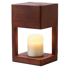 方塊實木融蠟燈 定時 + 調光, 胡桃木