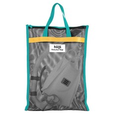 hiiji 短蛙鞋多用途網袋, 1個, 黑色 + 藍綠色