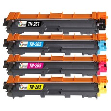 inkmade Brother TN-261 TN-265 相容碳粉匣 4色套組, 1套, 黑色 + 藍色 + 紅色 + 黃色