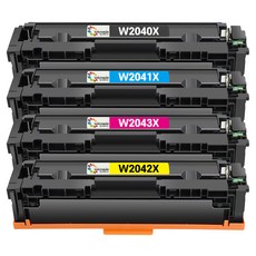 inkmade W2040X W2041X W2043X W2042X 大容量相容碳粉匣 4色組, 1套, 黑色 + 藍色 + 紅色 + 黃色