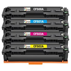 inkmade CF500A CF501A CF503A CF502A 標準容量相容碳粉匣 4色套組, 1套, 黑色 + 藍色 + 紅色 + 黃色