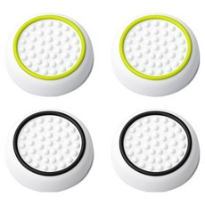 스페이스쉴드 닌텐도 스위치 2 조이콘 호환 화이트 라인 엠보 실리콘 스틱 캡 2종 x 2p 세트, 화이트라임, 화이트블랙, 1세트