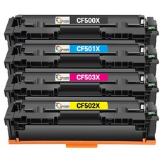 잉크메이드 CF500X CF501X CF503X CF502X 대용량 호환토너 4종 세트, 검정 + 파랑 + 빨강 + 노랑, 1세트