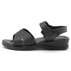 JACK&JILL 女款果凍魔鬼氈坡跟涼鞋 JB5317S, 黑色, 235