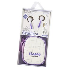 키키슛 파이니스트랩 키키 해피 데이 파우치 유선 이어폰 3.5mm, 퍼플