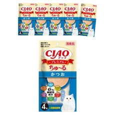 챠오츄르 고양이 프리미엄 짜먹는 간식 4p, 가다랑어, 56g, 6개
