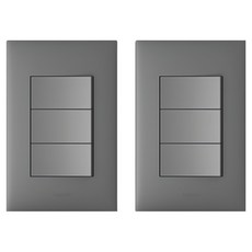 Legrand 羅格朗 Apella 鎂色 Simple 三聯開關, 2個