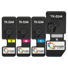 inkmade 京瓷 TK-5244 相容碳粉匣 4色套組, 1套, 黑色 + 藍色 + 紅色 + 黃色