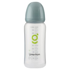 greenmom PP 纖巧型無奶嘴奶瓶, 1個, 240ml, 石藍色