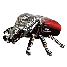 EuGy 3D立體紙拼圖, 7張, 大角金龜 黑色, 1盒