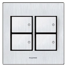 ART2 NANO電氣 室內設計壓克力配線裝置 SIMPLE 雙聯4開關 黑色, 1個