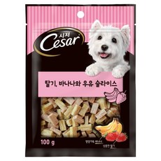 시저 강아지 간식, 혼합맛(딸기/바나나/우유), 100g, 1개