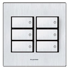 Art2 Nano電工 室內設計壓克力配線裝置 SIMPLE 2聯用6開關 黑色, 1個