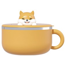 小麥購物 柴犬泡麵碗 C598 288g, 黃色, 1個