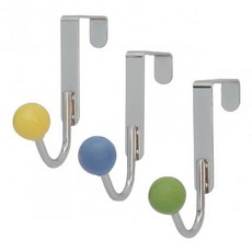Axis 艾克思 糖球門後掛勾單勾3件組 台灣製, 1組, 黃色 + 藍色 + 綠色
