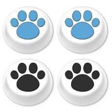 스페이스쉴드 닌텐도 스위치 2 조이콘 호환 고양이 발바닥 실리콘 스틱 캡 4p, 화이트블루 + 화이트블랙, 1세트