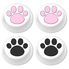 스페이스쉴드 닌텐도 스위치 2 조이콘 호환 고양이 발바닥 실리콘 스틱 캡 4세트, 화이트핑크, 화이트블랙, 1세트