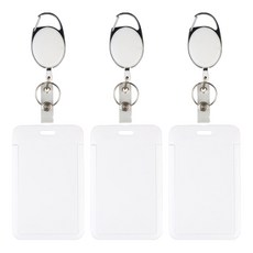 Glo-us 高級型折疊扣員工證名牌, 3個, 白色