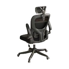 後仰頭枕辨公椅, 57 x 57 x 123cm, 黑框黑網, 人體工學設計, 透氣網布