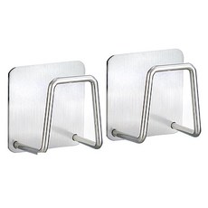 AHOYE 304不鏽鋼海綿瀝水架掛勾/廚房收納架/置物架/水槽置物架, 不鏽鋼色, 2個