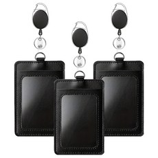 Gloearth 折疊扣式員工識別證, 黑色, 3個