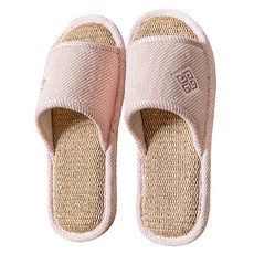 Axis 艾克思 透氣亞麻靜音防滑厚底室內拖鞋 女款, 粉紅色, 1雙