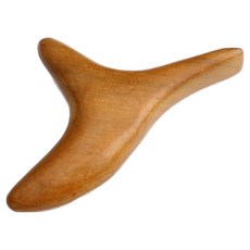 피앤케이 삼각 우드 괄사 마사지기 얼굴 목 발 지압봉, 우드 브라운, 1개