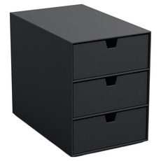 빅소 INGRID 3단 서랍 수납 정리함, 다크 그레이, 1개