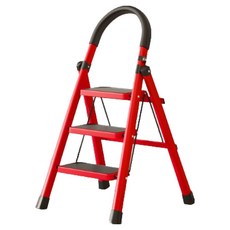 접이식 스툴 안전사다리 3단 레드, 1개