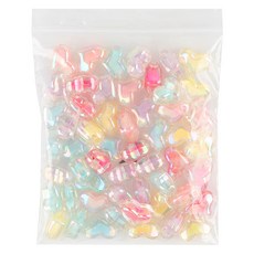 Uniart 迷你珠粉彩愛心2號雷射, 1個, 混色