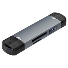 iamdue USB 3.0 C型 鋁合金機身 OTG SD 讀卡機, 1個, 單一商品, 混合色